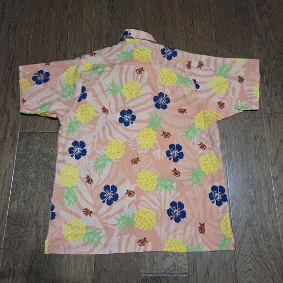 NEW Pirana Joe Hawaiian Shirt Adult Large Button Up Floral Pineapples Vacation - Picture 7 of 10